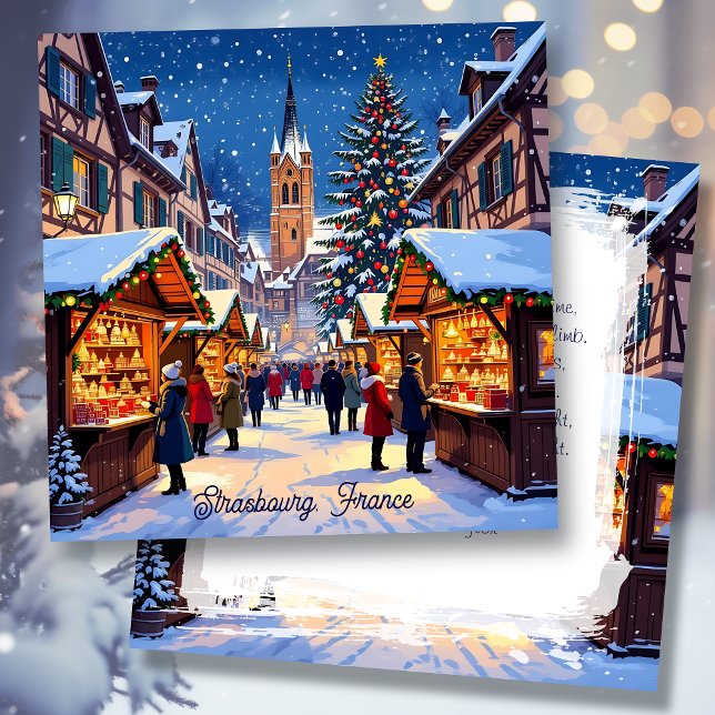 Strasbourg, Frankrike julmarknad Personlig Julkort (Skapare uppladdad)