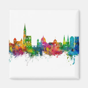Strasbourg Frankrike Skyline Magnet