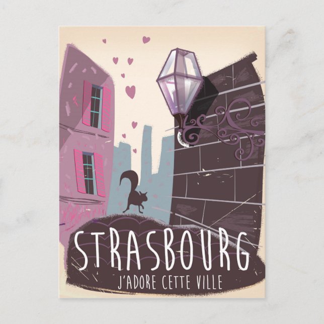 Strasbourg Frankrike stad reseinformation affisch Vykort (Framsida)