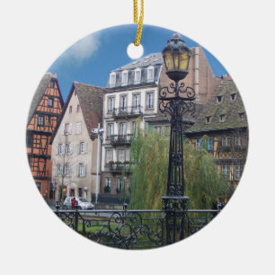 Strasbourg frankrikeprydnad julgransprydnad keramik