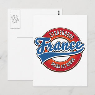 Strasbourg Grand Est region Frankrike Retro logoty Vykort