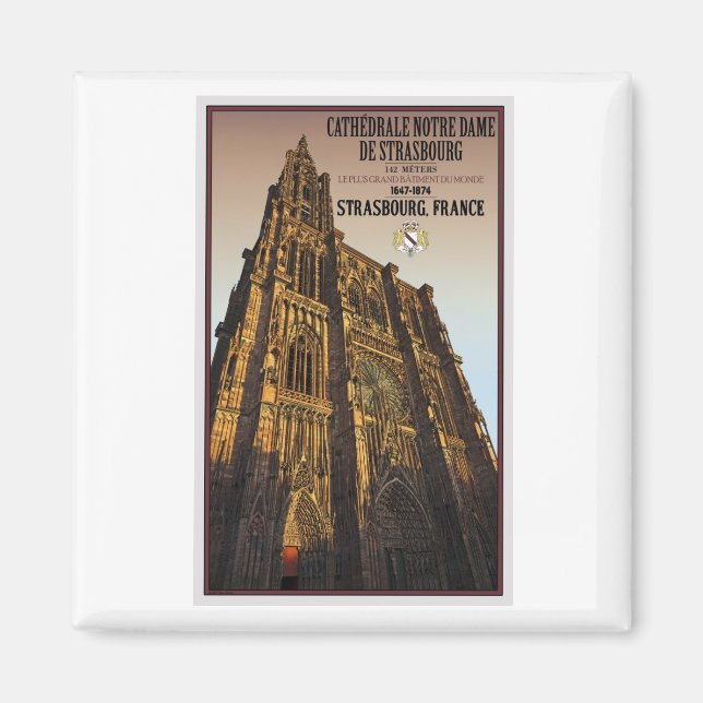 Strasbourg - katedral Notre Dame Magnet (Framsidan)