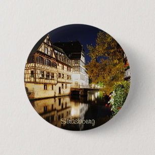 Strasbourg på natten knapp