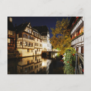 Strasbourg på natten vykort