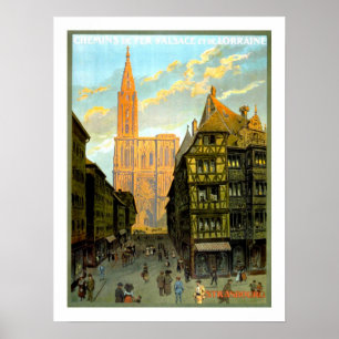 Strasbourg vintage resor poster