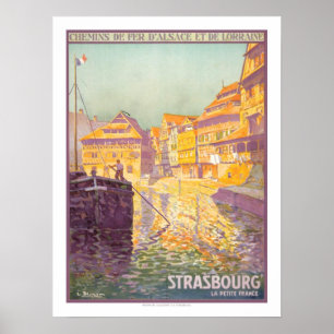 Strasbourg vintage resor poster