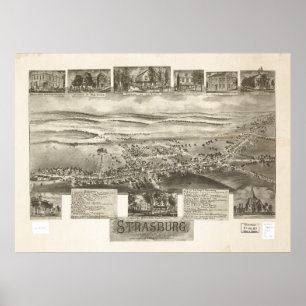Strasburg Pennsylvania 1903 Antique Panoramic Kart Poster