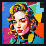 "Strasha" - Gloss Pop Collage Dream Poster<br><div class="desc">"Strasha" - Gloss Pop Collage Dream. Ett modernt digitalt hem för att regna, denna porträtt-kanal pockar på konstens briljans genom högt färg, vasst linjer och en rebellig blick. Med ett kollage-och-klipp-bakgrund och mini-figurer som tillbehör, stör biet konventionen samtidigt som man firar individualitet och djärv feminitet. Det är elektriskt, redaktionellt och...</div>