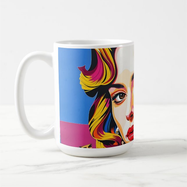“Strasha” - Gloss Pop Collage Dröm Kaffemugg (Vänster)