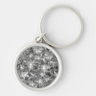 Strass Diamonds Crystal Rund Silverfärgad Nyckelring