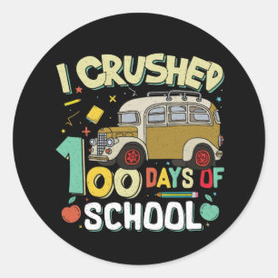 Stråt 100 dagars klassiskt rondepåmärke för skolan runt klistermärke
