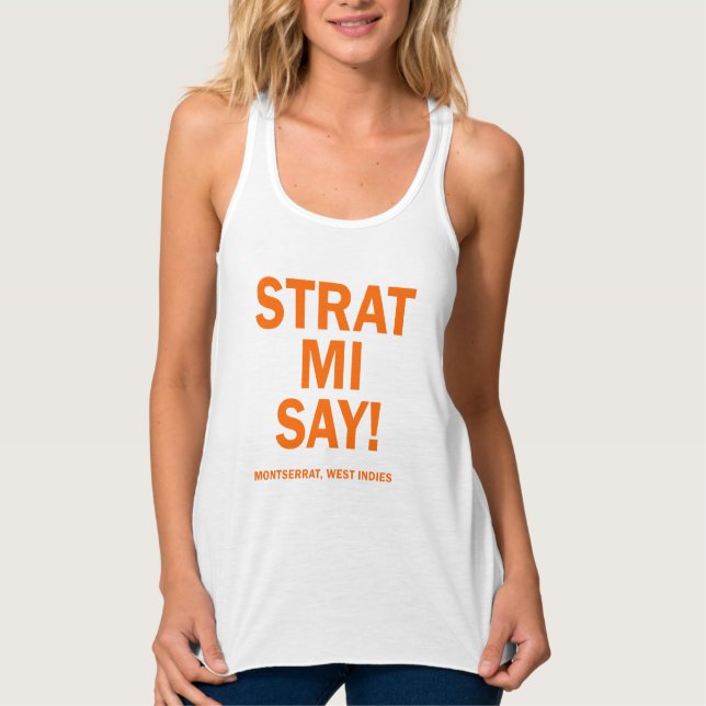Strat Mi say - White Racer Back Tee Linne Med Racerback (Framsida)