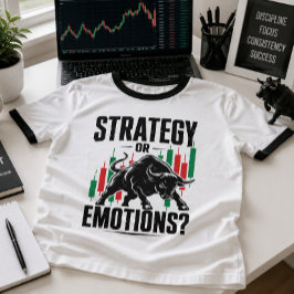 Strategi eller Känslor Bull Trading Mentalitetsdes T Shirt