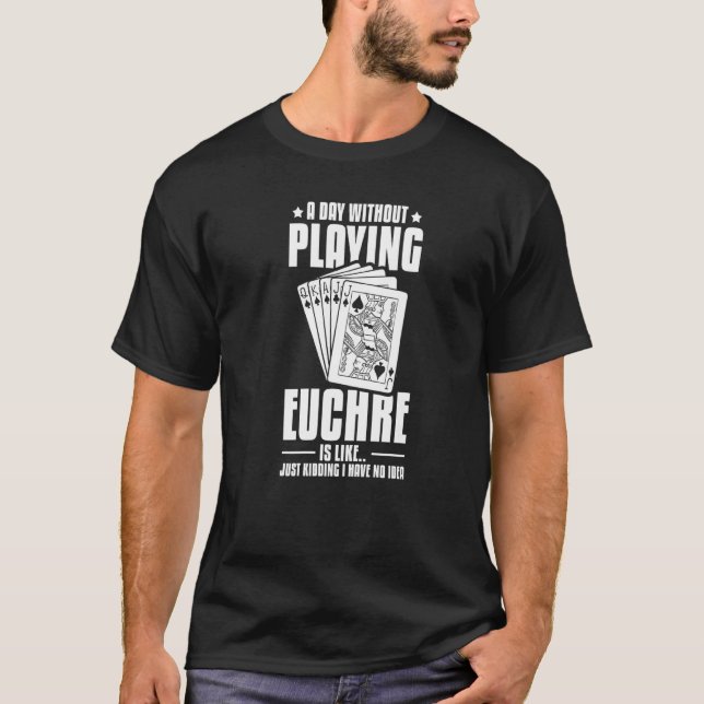 Strategin Euchre Card Game Regler Player Deck Bord T Shirt (Framsida)