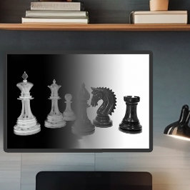 Strategin för svarta och vita schackspel poster