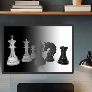 Strategin för svarta och vita schackspel poster