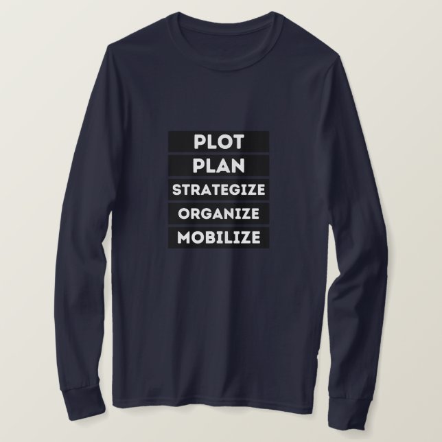 STRATEGISERA PLOTPLANEN ORGANISERA MOBILISERING T SHIRT (Design framsida)