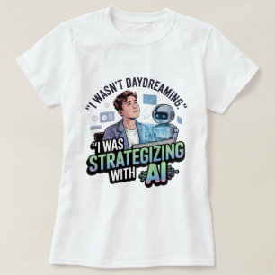 Strategiska med AI - Lustigt Daydreaming Slogan T Shirt