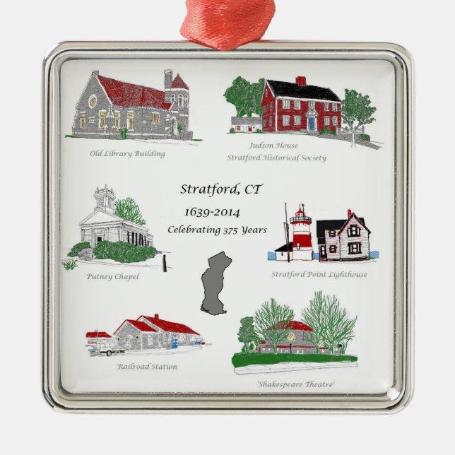 Stratford 375 i färg julgransprydnad metall (Framsidan)