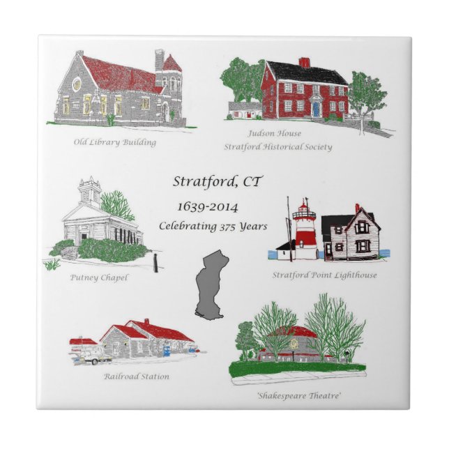 Stratford 375 i färg kakelplatta (Framsidan)