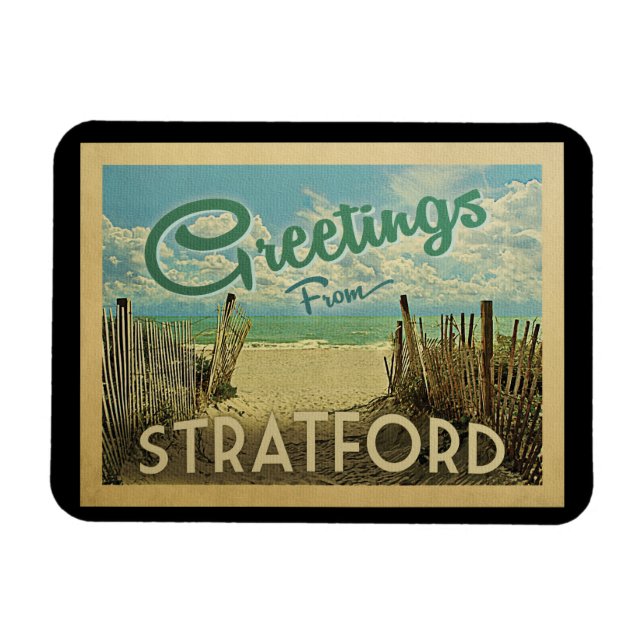 Stratford Connecticut Beach Vintage resor Magnet (Horisontell)
