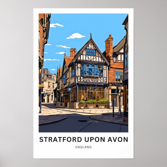 Stratford On Avon England Travel Print Poster (Framsidan)