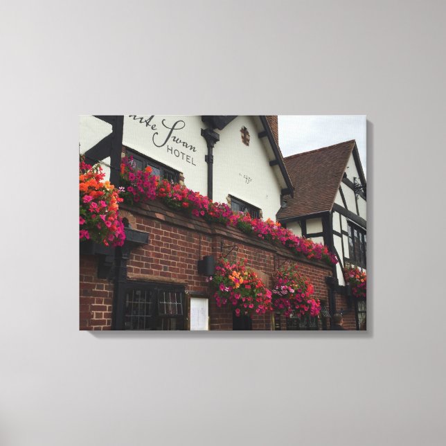 Stratford On Avon England UK Tudor Hotel Photo Canvastryck (Framsida)