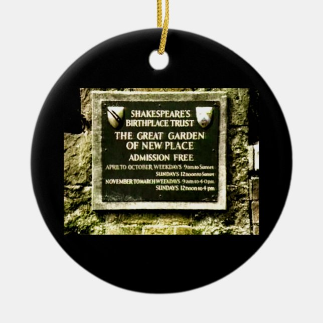 Stratford-på-Avon England Shakespeares Bir 1986 Julgransprydnad Keramik (Framsidan)