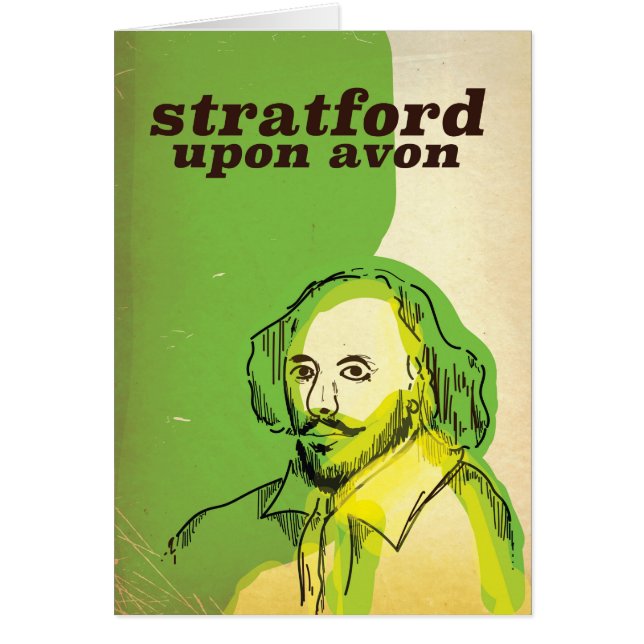 Stratford på avon-gamla stil-reseaffisch hälsningskort (Framsidan)