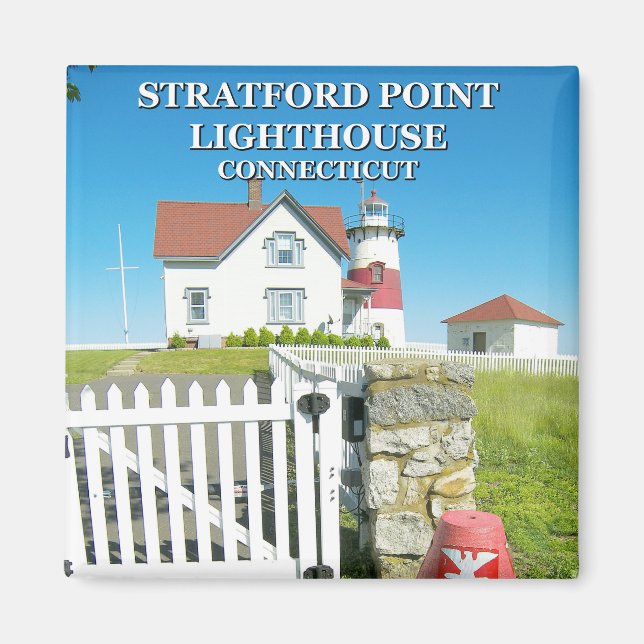 Stratford Point Lighthouse, Connecticut Magnet (Framsidan)