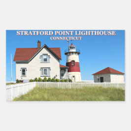 Stratford Point Lighthouse, Connecticut Rektangulärt Klistermärke