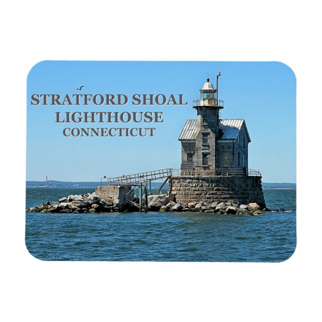 Stratford Shoal Lighthouse, Connecticut Magnet (Horisontell)