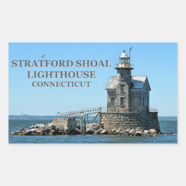 Stratford Shoal Lighthouse, Connecticut Rektangulärt Klistermärke