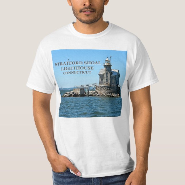 Stratford Shoal Lighthouse, Connecticut T Shirt (Framsida)