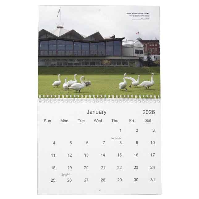 Stratford svankalender kalender (Jan 2026)
