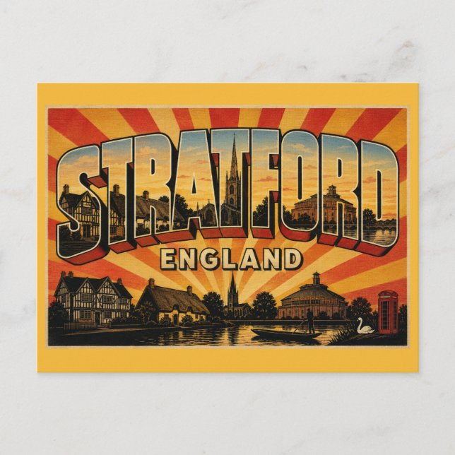 Stratford-upon-Avon England Shakespeares  Vykort (Framsida)