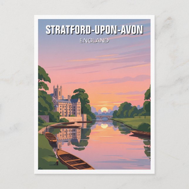 Stratford-upon-Avon England Travel Vykort (Framsida)