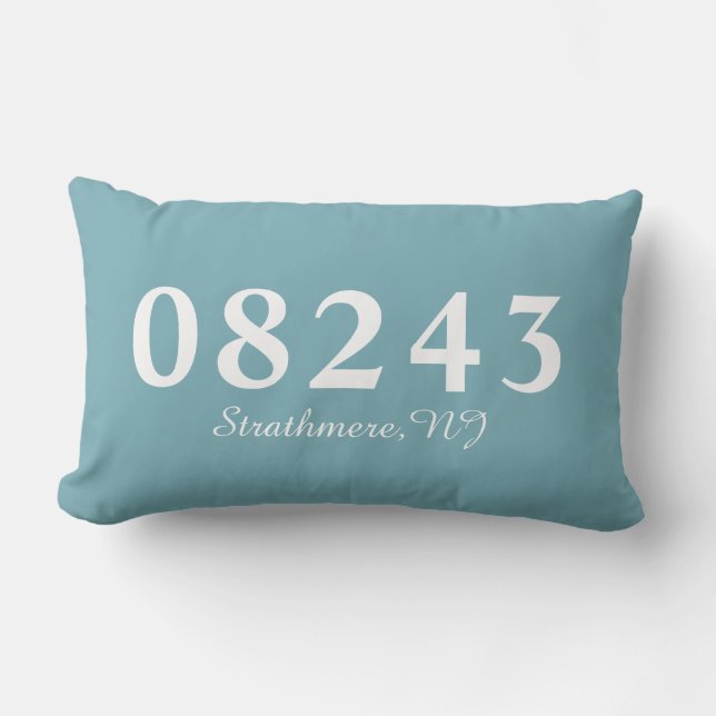 Strathmere NJ 08243 Pillow, Zipcode Pillow Gift Lumbarkudde (Framsida)