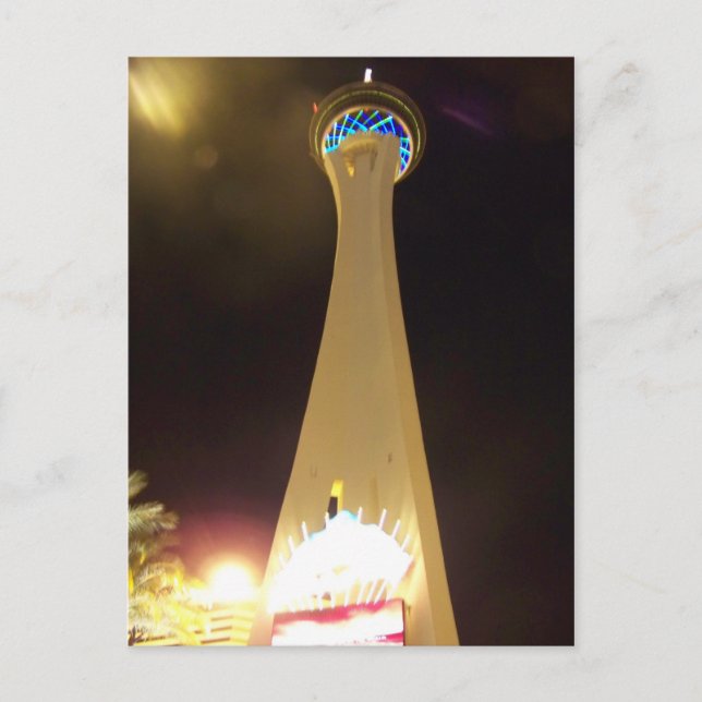 Stratosphere på natten - Las Vegas Vykort (Framsida)