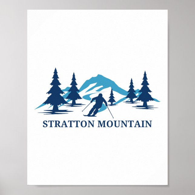 Stratton Mountain Vermont Skidort Skidåkning Skidå Poster (Framsidan)
