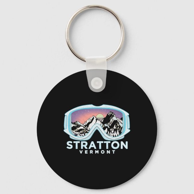 Stratton skiddesign Stratton, Vt skidåkning snö pr Nyckelring (Framsida)
