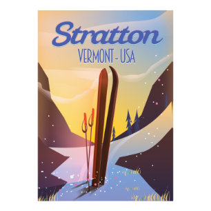 Stratton Vermont-affisch för skidresor Fototryck