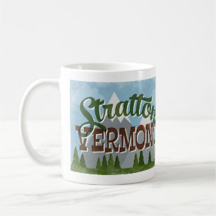 Stratton Vermont roliga Retro snöig berg Kaffemugg