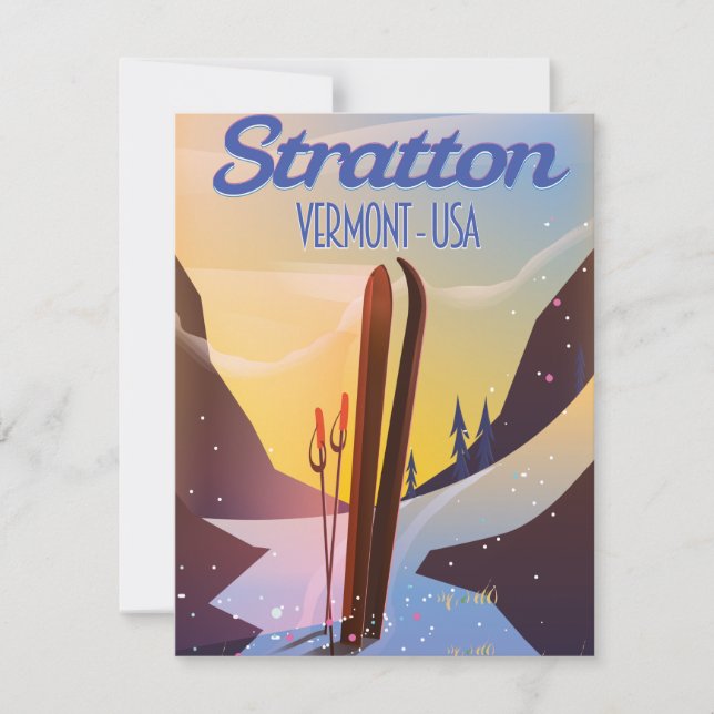 Stratton Vermont skidåkningsaffisch (Framsida)