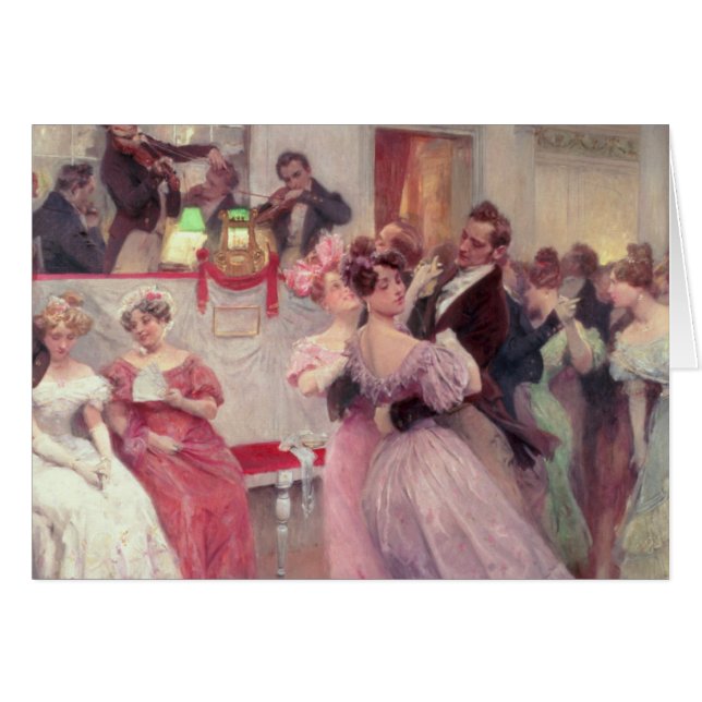 Strauss och Lanner - bollen, 1906 Hälsningskort (Framsidan Horizontal)