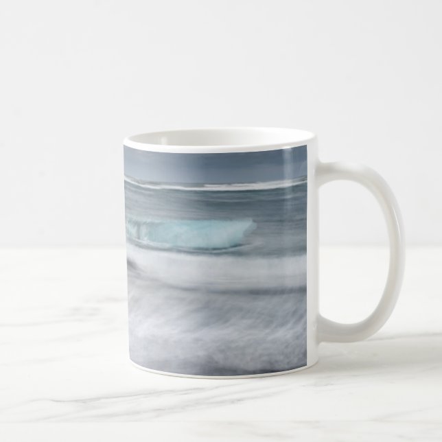 Sträv havsutsikt med is, Island Kaffemugg (Höger)