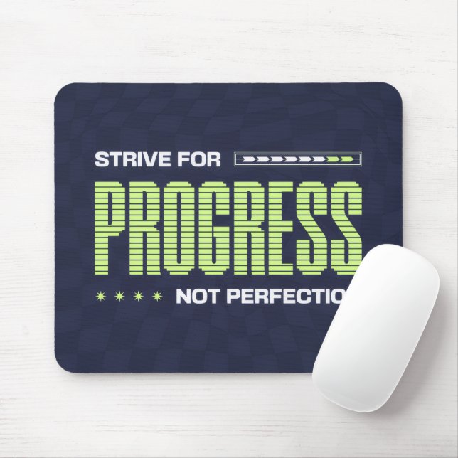 Sträva efter framsteg inte perfektion Motivation Musmatta (Med mus)