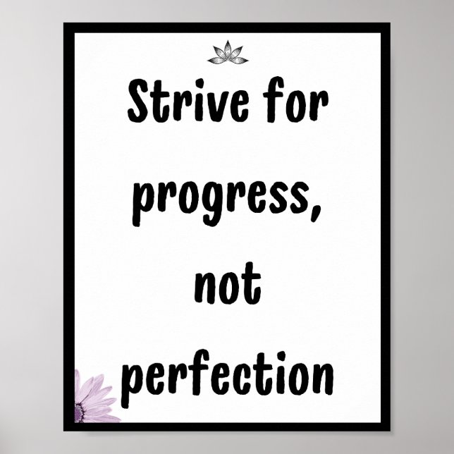 Sträva efter framsteg, inte perfektion, Offert Poster (Framsidan)
