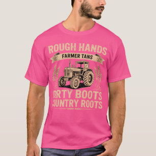 Sträva händer Bondbruna solbrända smutsiga stövlar T Shirt