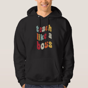 Sträva som en Chef Retro Teacher Memme tillbaka ti Hoodie